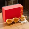 Juego de Té Tetera de Arcilla Púrpura Dorada y Dos Tazas, Cafetera de Lujo de Gama Alta para Preparar Té Caja de Regalo, Souvenir Práctico y Exquisito