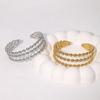 Pulsera Europea y Americana Transfronteriza Líneas Geométricas Simple Estilo Frío Temperamento Nicho Lujo Ligero Pulsera de Acero Inoxidable de Alta Gama para Mujer