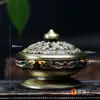 Queimador de Incenso Yuanhui de Buda para Casa Queimador de Incenso de Buda Nuvem Auspiciosa Vintage Lótus Esmaltado Queimador de Incenso de Buda diâmetro 6cm