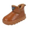 Botas de Neve para Meninas 2025 Novo Inverno Forradas com Lã Espessadas Sapatos de Algodão Infantis Superfície de Couro Quentes Botas de Algodão para Meninas Maiores