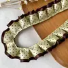 Acessórios de renda fina cor de chocolate marrom acessórios decorativos diy feitos à mão tecido marrom franzido