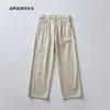 Ropa para Hombre Apo Pantalones Casuales para Hombre Otoño e Invierno Populares Sueltos Rectos Versátiles Engrosados Pantalones Blancos