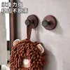 Gancho de Ventosa con Veta de Madera de Nogal, Gancho para Puerta sin Taladro, Gancho Individual de Alta Gama Montado en la Pared, Gancho Fuerte con Adhesivo para Entrada