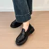 Mocasines Retro Estilo Universitario de Suela Gruesa con Moneda Dorada para Mujer, Nuevos Zapatos de Cuero Jk Otoño 2026, Zapatos de Vestir Británicos con Punta Ancha