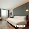 Atour S Hotel Móveis Quarto Padrão Conjunto Completo para Pousadas, Hotéis e Apartamentos, Incluindo Camas de Solteiro e Casal, Mesas Redondas, Baús Dedicados para Cama e Mesas de Cabeceira