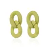 Pendientes de aro con cadena hueca de estilo transfronterizo europeo y americano para mujer, diseño de nicho, color caramelo, dos series, joyería