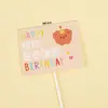 Decoraciones para pastel de cumpleaños de niños de moda roja te desean un feliz cumpleaños tarjeta de oso adorno para hornear