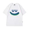 Camiseta de Manga Curta Transfronteiriça Meninos Casual Estampa Smiley Simples Camiseta Solta Meia Manga plus size Masculina Casal