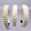 Diadema de Perlas y Cristales de Moda Europea y Americana, Diadema de Cristal de una Sola Fila para Celebridades de Internet, Accesorio para el Cabello Simple y Elegante