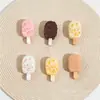 Mini Sorvete Falso de Chocolate Acessórios de Resina Cola de Creme DIY Enfeites para Casa de Boneca Adesivos Elásticos de Cabelo Cabelo Infantil