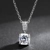 Colar de cabeça de boi com quatro garras feminino moda pingente de diamante único atacado Fornecimento ao vivo colar de diamante simulação Mosan de 1 quilate