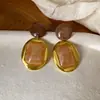 Pendientes Geométricos de Flor de Resina Transfronterizos Europeos y Americanos Otoplastias Maillard Otoño e Invierno Diseño Nicho de Gama Alta Joyería para Orejas Venta al por Mayor