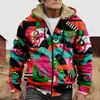 Chaqueta de Algodón Gruesa con Forro de Polar Estilo Étnico Camuflaje Transfronterizo 2025 con Cremallera y Bolsillos de Parche para Abrigo