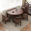 Juego de mesa y sillas de comedor de madera maciza de nogal negro norteamericano para casas pequeñas, adecuado tanto para comedor cuadrado como redondo, mesa de comedor plegable