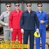 Traje de Trabajo de Algodón Puro para Hombre, Ropa de Trabajo para Taller de Electricista y Soldadura con Tiras Reflectantes, Ropa de Protección Laboral de Algodón, Protectora, Transpirable y Absorbente de Sudor