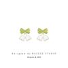 Pendientes de tulipán con forma de campana de moda, delicados pendientes de flores con lazo, elegantes pendientes de aguja de plata 925 con diseño de celebridades de Internet.