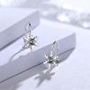 Clip para Oreja Copo de Nieve Temperamento INS Estilo Japonés y Coreano Estilo Frío Sentido del Diseño Zircón Aretes de Flores Francesas sin Agujeros en las Orejas