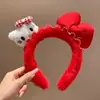 Faixa de cabeça fofa com orelhas de panda para lavar o rosto, faixa de cabeça de pelúcia de desenho animado com coroa alta para mulheres, faixa para maquiagem e lavar o cabelo, acessório de cabelo