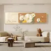 Decoración de Sala de Estar Estilo Crema Textura Floral Combinación de Porcelana de Cristal Pintura Superpuesta Nuevo Estilo Mural de Pared de Fondo de Sofá Atmosférico