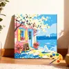 Pintura a óleo digital de café DIY para colorir pintura pintada à mão para iniciantes, paisagem acrílica para alívio do estresse pintura decorativa