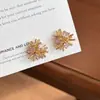 Pendientes Coloridos de Circonita Personalizados Estilo Francés de Lujo Ligero con Diseño Único, Pendientes Minimalistas de Nicho de Alta Gama para Mujer