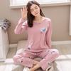 Pijama de manga longa feminino, estampa de desenho animado, primavera e outono, inverno, tamanho grande, urso fofo, roupa para casa, terno, uma geração de cabelo