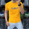 Camiseta de manga corta para hombre, de algodón mercerizado fino, nueva camiseta de verano para hombre con cuello redondo, cómoda, transpirable, ajustada, de media manga, a la moda