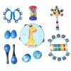 Set de Instrumentos Musicales Orff Set de 13 Piezas Juguete de Instrumento de Percusión Musical para Educación Temprana Infantil Material Didáctico para Jardín de Infantes Rojo