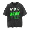 2025 Nueva Estación Independiente de Exportación Green Day Banda de Rock Camiseta de Algodón Lavado Unisex