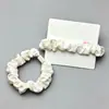 Elástico de Cabelo Floral de Chiffon Suave Estilo Coreano para Meninas, Corda de Cabelo Elástica Alta para Coque