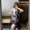 Camisas de Verano de Manga Corta Tb para Mujer y Hombre, Camisas de Manga Corta Rayadas Casuales y Versátiles para Parejas