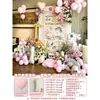 Kit de decoração para o primeiro aniversário do bebê para uso doméstico, painel de fundo simples de festa com balões de desenho animado para celebração de aniversário de meninas, painel KT