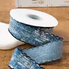 Borda de Lantejoulas Corte Reto Fita de Tecido Jeans 50 Jardas Fita de Laço Acessórios para Roupas Fita de Tecido Jeans