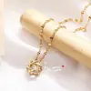 Colar de Pérolas com Design Estilo Coreano, Luxo Leve, Nicho, Sensação de Alto Padrão, Não Desbota, Acessório Estiloso de Corrente para Clavícula em Aço Titânio
