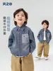 Otoño 2026 Nuevo Estilo Versátil Atractivo Camisa de Mezclilla para Niños Estilo Primavera y Otoño Elegante Camisa Personalizada para Niños