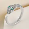 Moda Europea y Americana Anillo de Serpiente Microincrustado de Circonita Personalidad Nicho Estilo Frío Sentido del Diseño Anillo de Dedo Joyería para Mujeres
