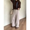 Oferta Especial, Sem Devoluções ou TrocasCalças Cropped Retas Simples Estilo Coreano para o Dia a Dia com Bolsos Canguru, Barra Dobrada, Calças Casuais Emagrecedoras 0993