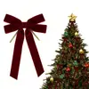Bestseller transfronterizo: Adorno de lazo de terciopelo de doble oreja para árbol de Navidad, decoración de escena para fiesta navideña con cinta de terciopelo