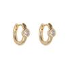 Aretes Joyería Oro 14K Hebilla de Oreja Simple Combinable Personalidad Estrella Hebilla de Oreja Luna Hebilla de Oreja Aretes Franceses para Mujer
