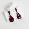 Pendientes Amazon transfronterizos, extragrandes, electrochapados, elegantes, de estilo largo, con un toque de alta gama, adornados con borlas y pedrería negra