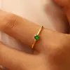 Moda Ins Europeia e Americana Simples Acessível Luxo Geométrico Anel de Diamante Joia Feminina Aço Inoxidável Banhado a Ouro 18K Anel Fino Atacado
