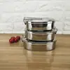 Caixa de Almoço Redonda de Aço Inoxidável para Cantina Estudantil Caixa Multifuncional para Fast Food Com Compartimentos Com Tampa Tigela para Sopa Caixa para Macarrão Instantâneo e Arroz
