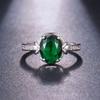 Anillo Elle Mosha clásico retro de cuatro garras con incrustaciones de circonita AAA y esmeralda, estilo sencillo y personalizado.