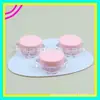 Frasco cosmético de plástico cuadrado rosa, 10g, recipiente cuadrado para crema, caja pequeña para muestras, botella de plástico vacía para crema
