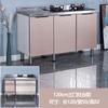 Armário simples de aço inoxidável fogão de cozinha armário de mesa armário de cozinha doméstica armário pia armário montagem geral para aluguel