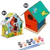 Explosões DIY casa de pássaro de madeira brinquedo ebay Amazon wish comércio exterior Casa de Pássaro crianças pintada grafite gaiola de pássaro