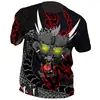 Estilo de rua europeu e americano série animal T-shirt com estampa de raposa masculina casual solta fabricantes fornecimento