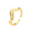 Anillo de línea geométrica irregular de moda europea y americana para mujer, personalidad, versátil, superficie fotosensible de alta calidad, anillo abierto de onda