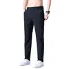 Pantalones Casuales Finos de Verano para Hombre 2026 Seda Helada Cintura Elástica Rectos Sueltos Elásticos Largos Transpirables de Secado Rápido