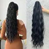 Peluca de coleta rizada de lana de onda europea y americana, pinza grande de seda de maíz, peluca de coleta alta, trenza